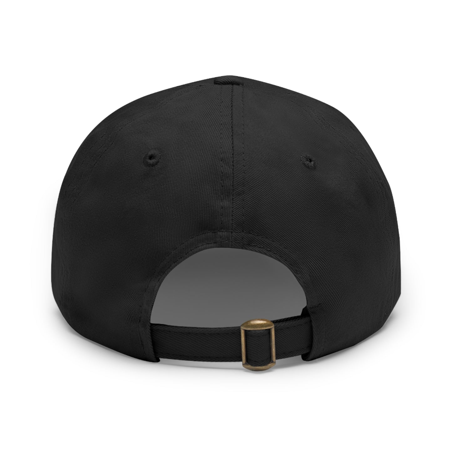 Dad Cap with Leather Patch (Rectangle, Black)