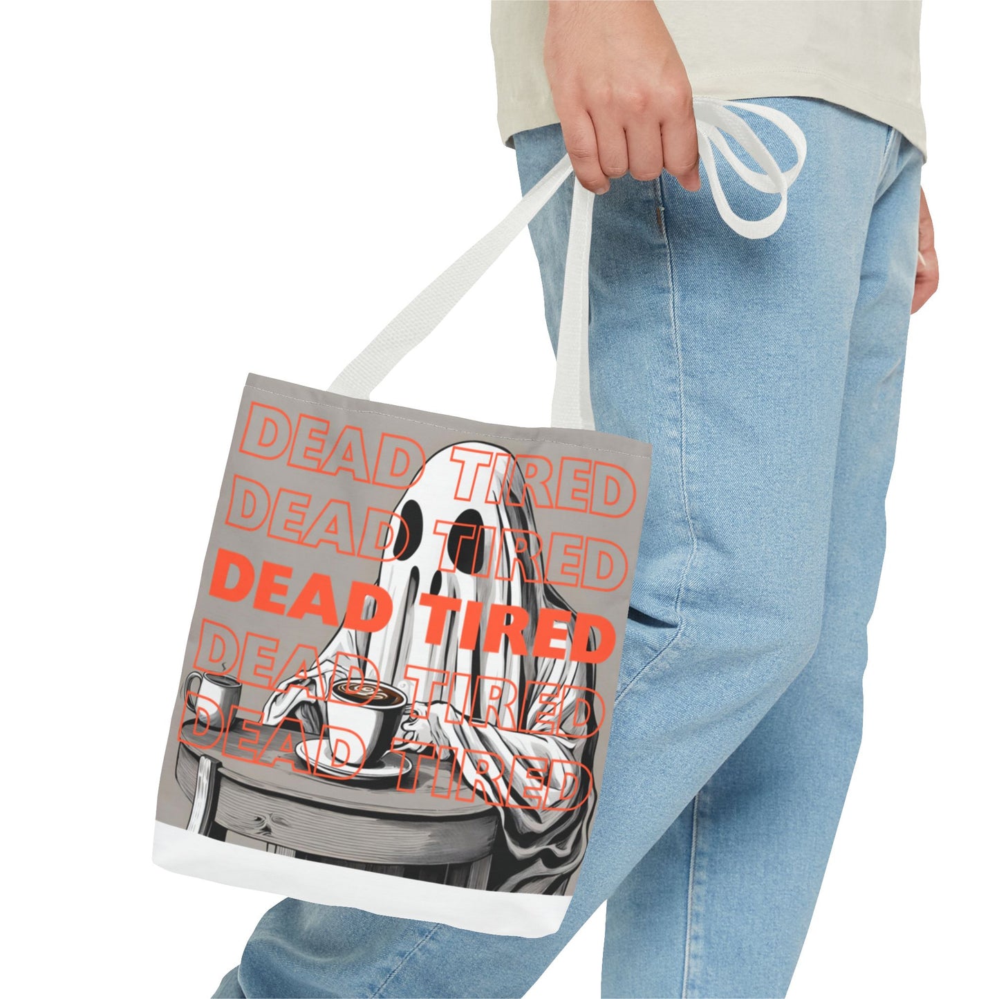 "DEAD TIRED" Tote Bag (AOP)