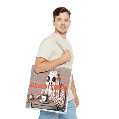 "DEAD TIRED" Tote Bag (AOP)