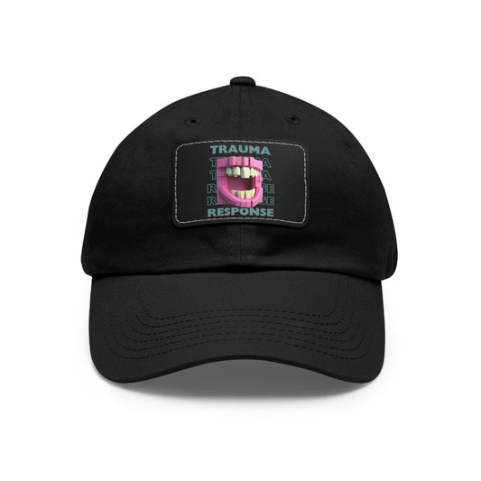 Dad Cap with Leather Patch (Rectangle, Black)